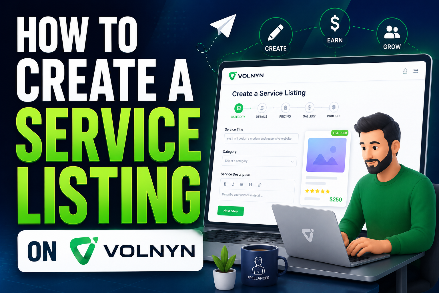 How to Create a Service Listing on volnyn