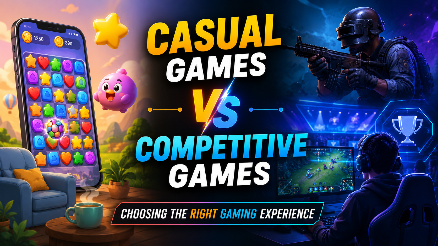 Casual Games vs Competitive Games: Choosing the Right Gaming Experience