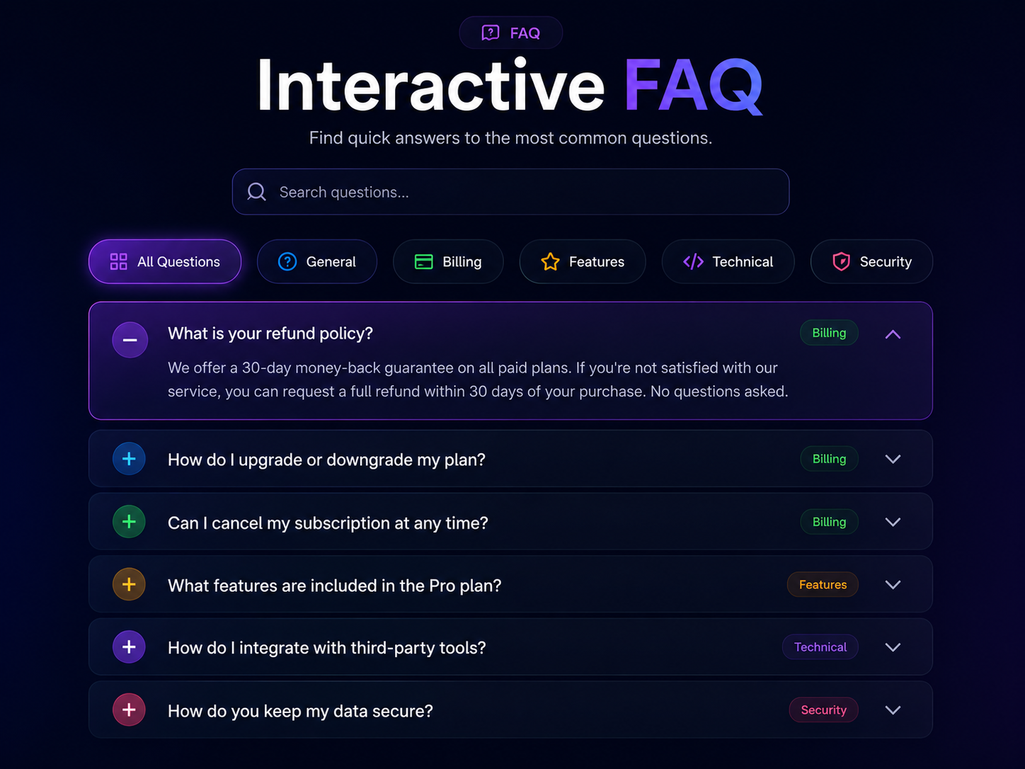 Interactive FAQ