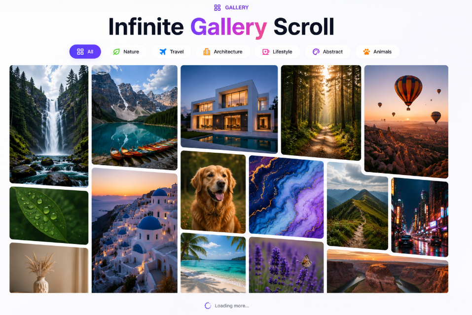 Infinite Gallery Scroll