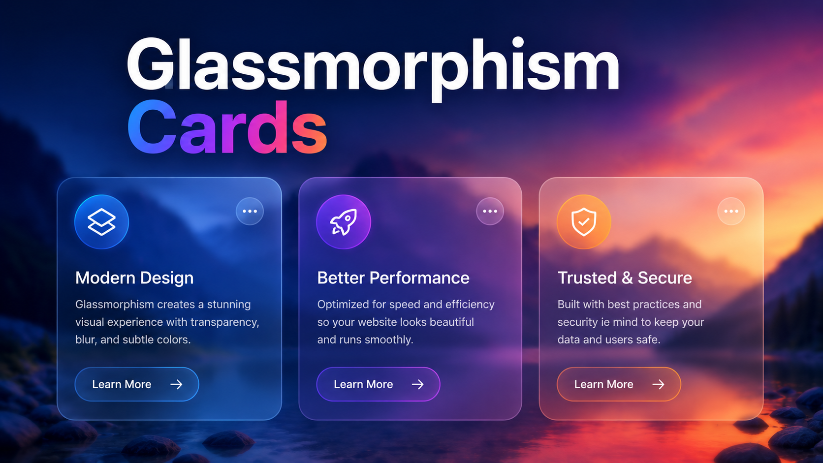 Glassmorphism Cards
